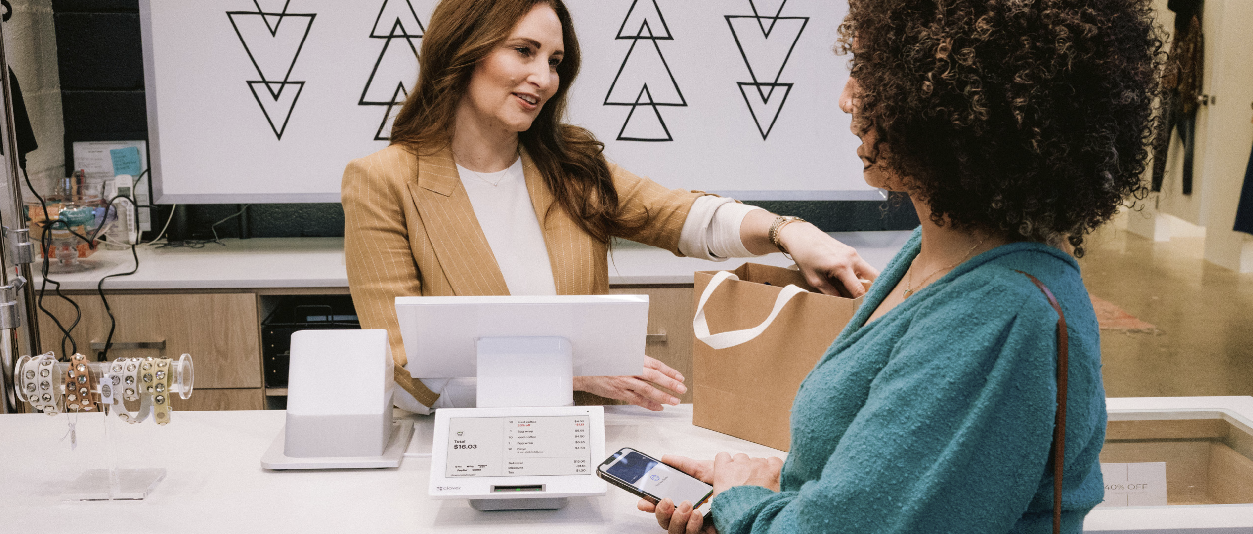 lady purchasing merchandise from a store