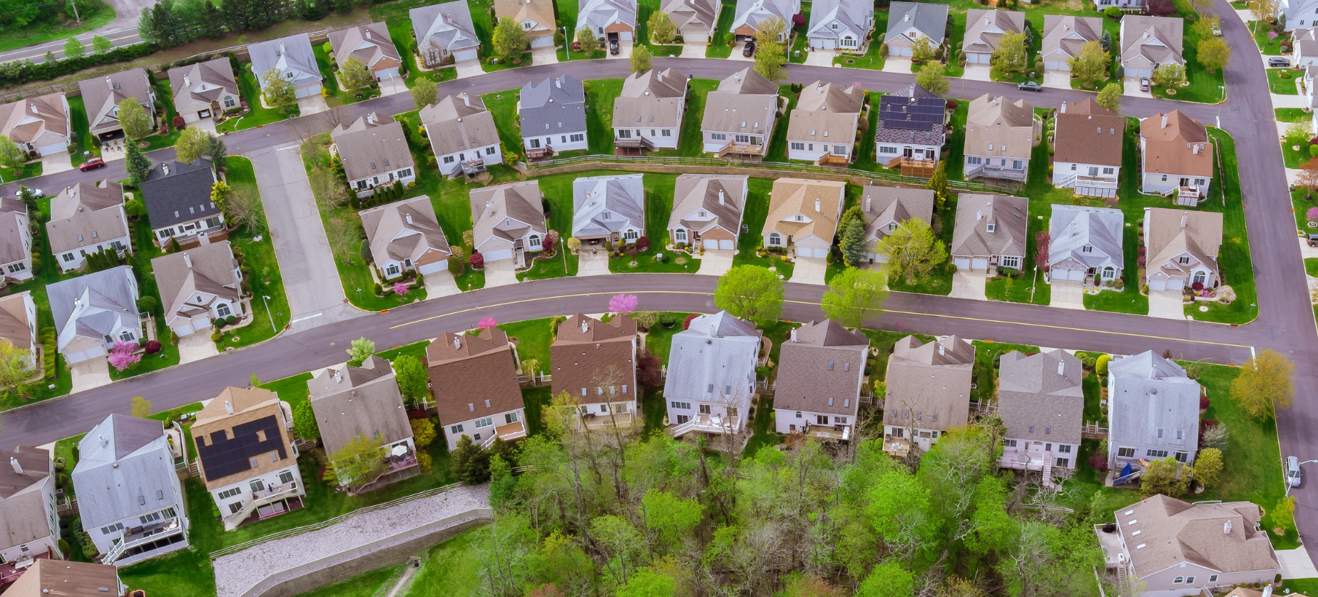 Suburb community from overhead