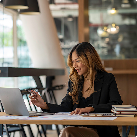 Lady working on computer