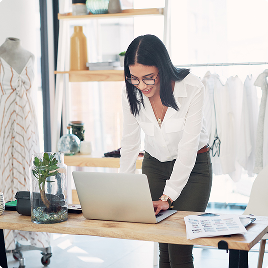 Businesswoman on computer