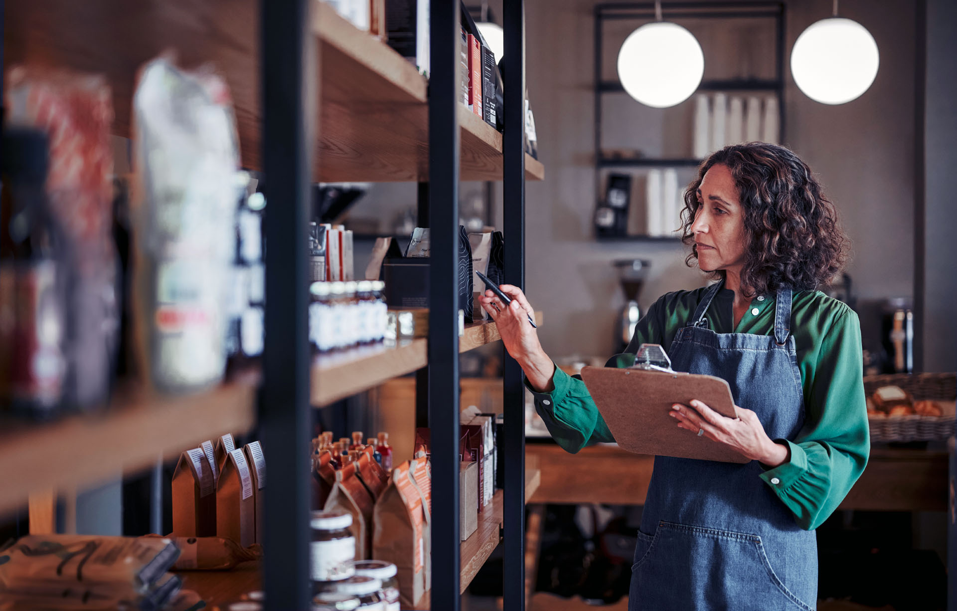Woman taking inventory