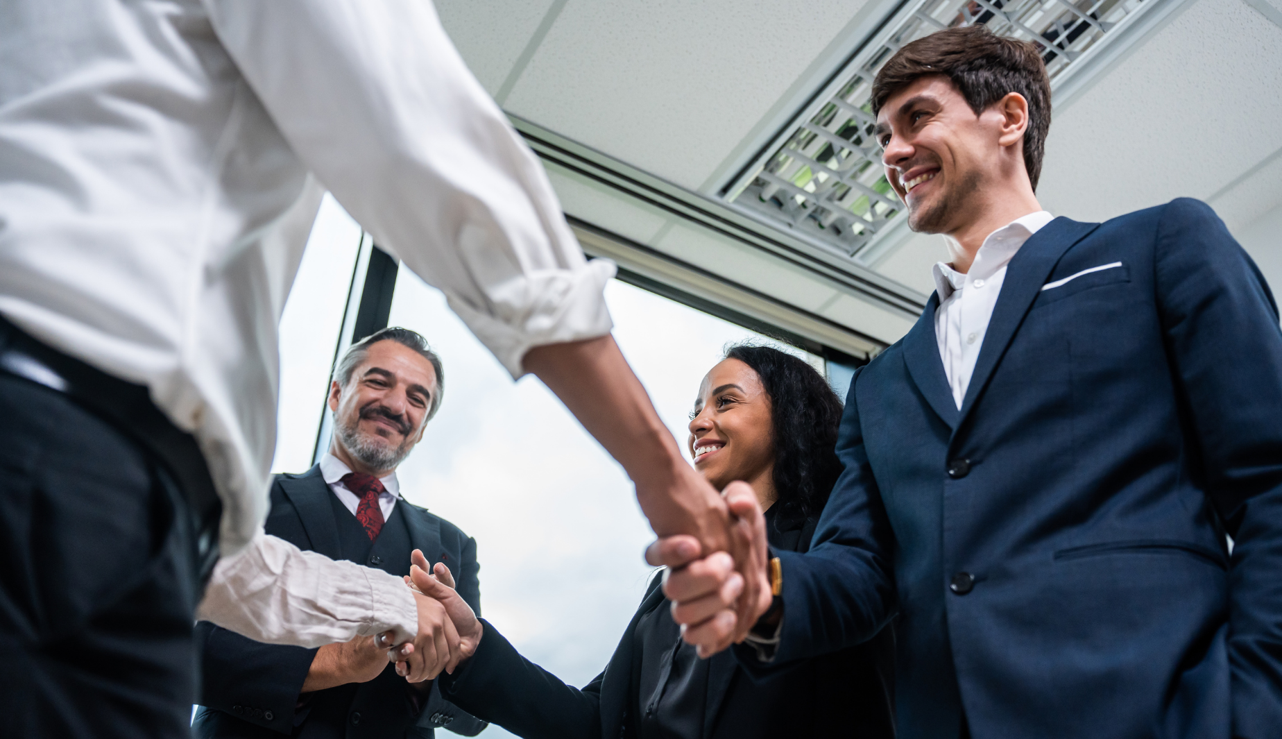 business people shaking hands