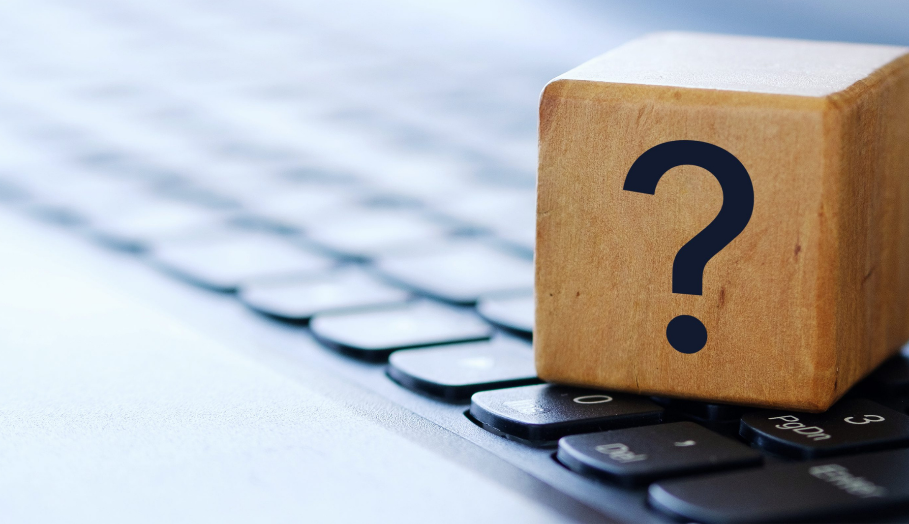 block with question mark on keyboard