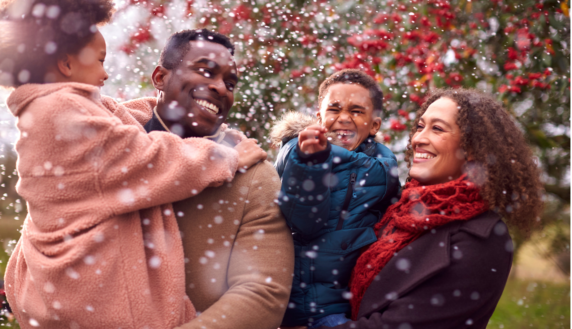 family in the snow