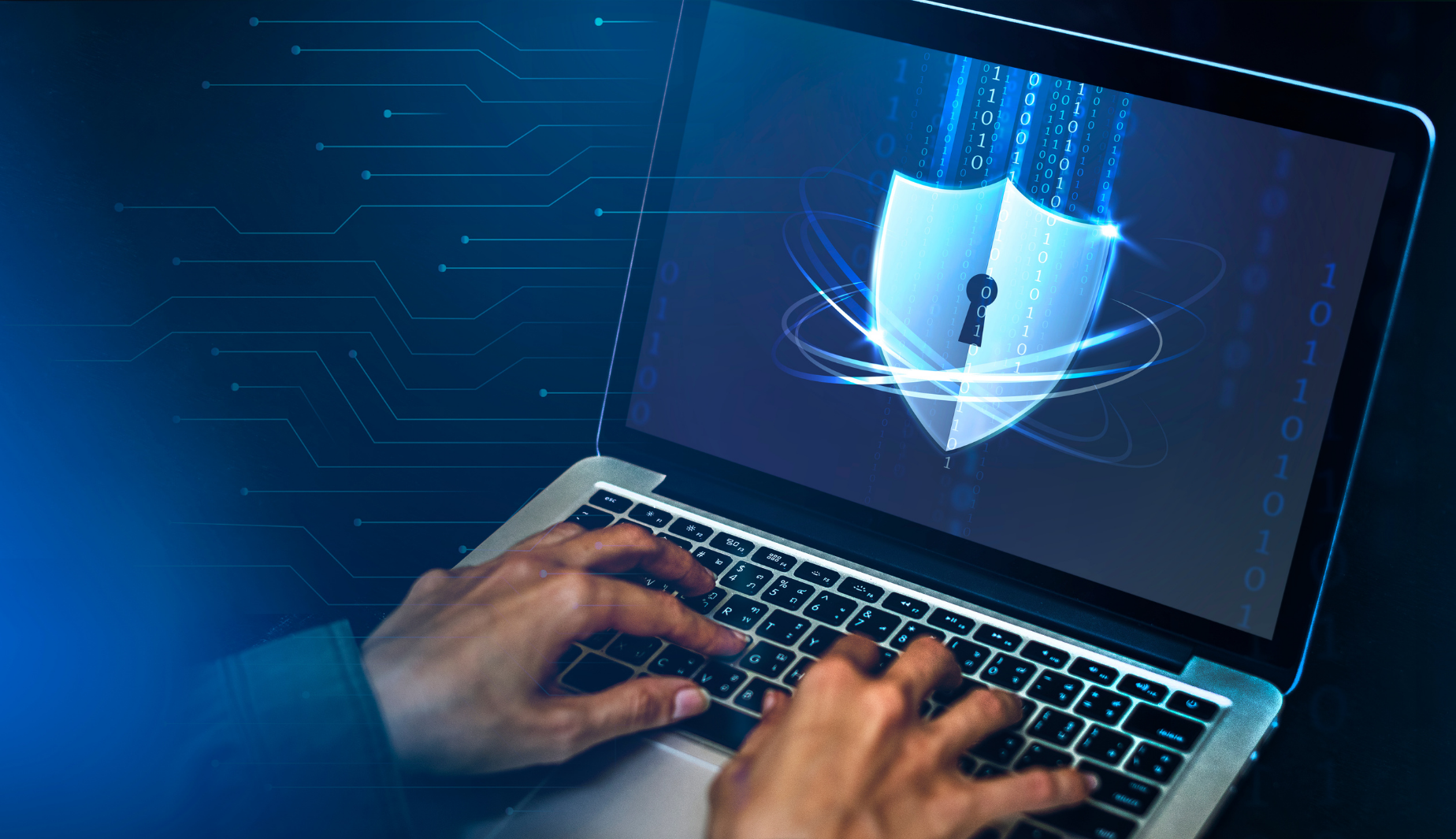 computer with a lock on it