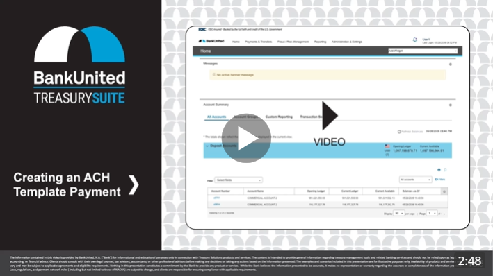Creating an ACH Template Payment